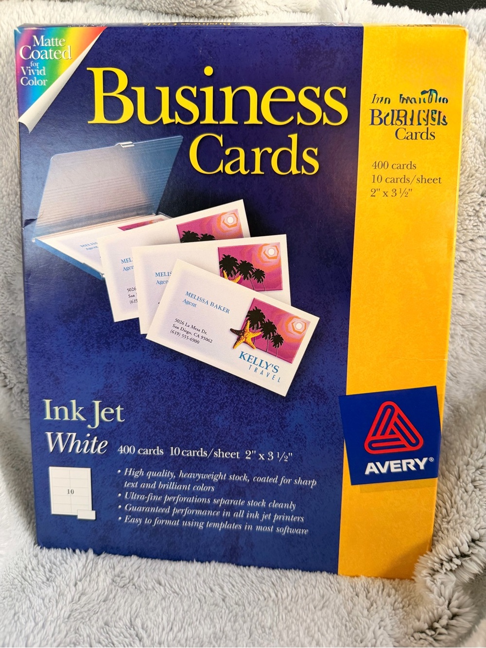 Avery Blue and Yellow Business Card Package